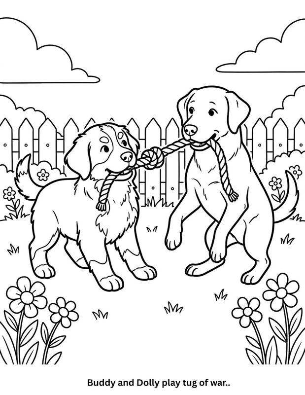 Buddy and Dolly Play Tug of War
