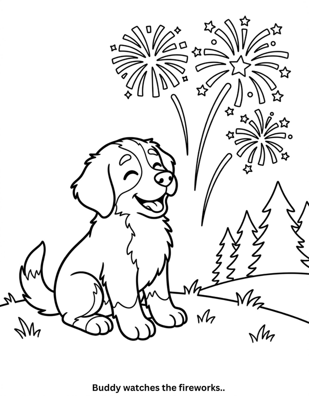 Buddy Watches the Fireworks