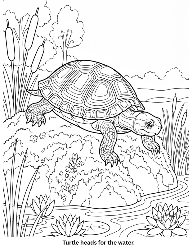 Turtle Heads for the Water